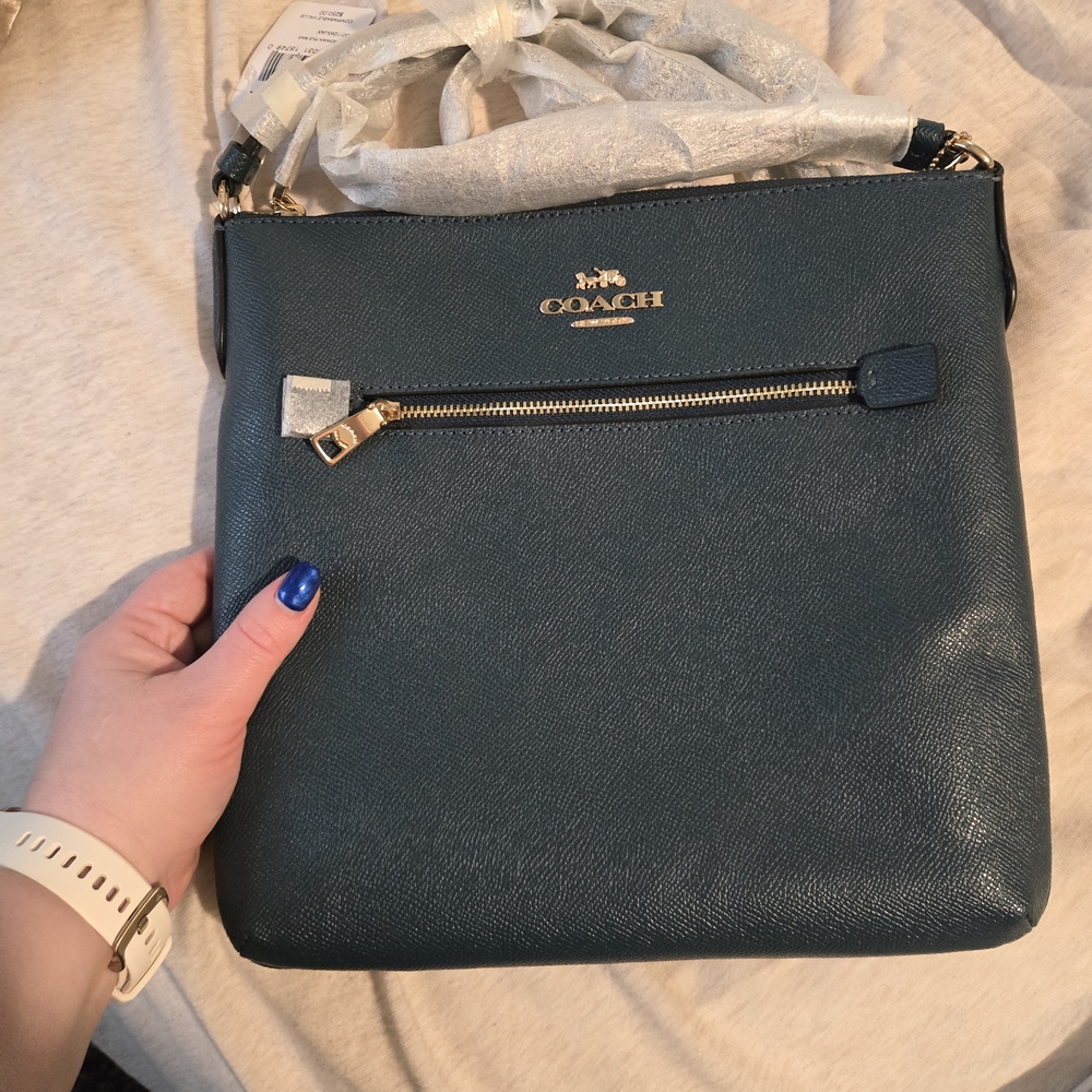 NWT Coach Dark Teal Crossbody Bag